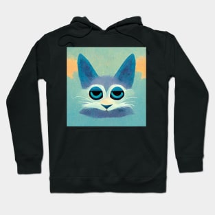 Sleepy, bored little blue cat face. Hoodie